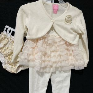 CHILDREN’s PLACE 2 pc set cropped sweater, leggings with attached tutu.